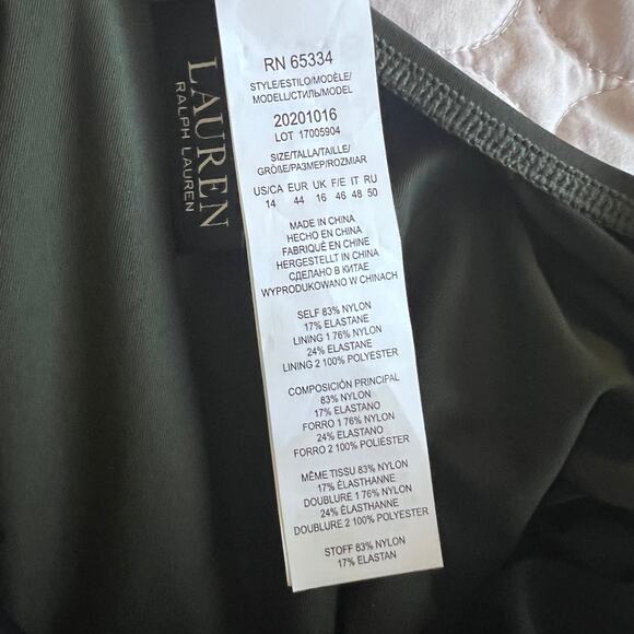 Lauren Ralph Lauren Green One-Piece Swimsuit – Size 14 – Logo Detail - Picture 6 of 6